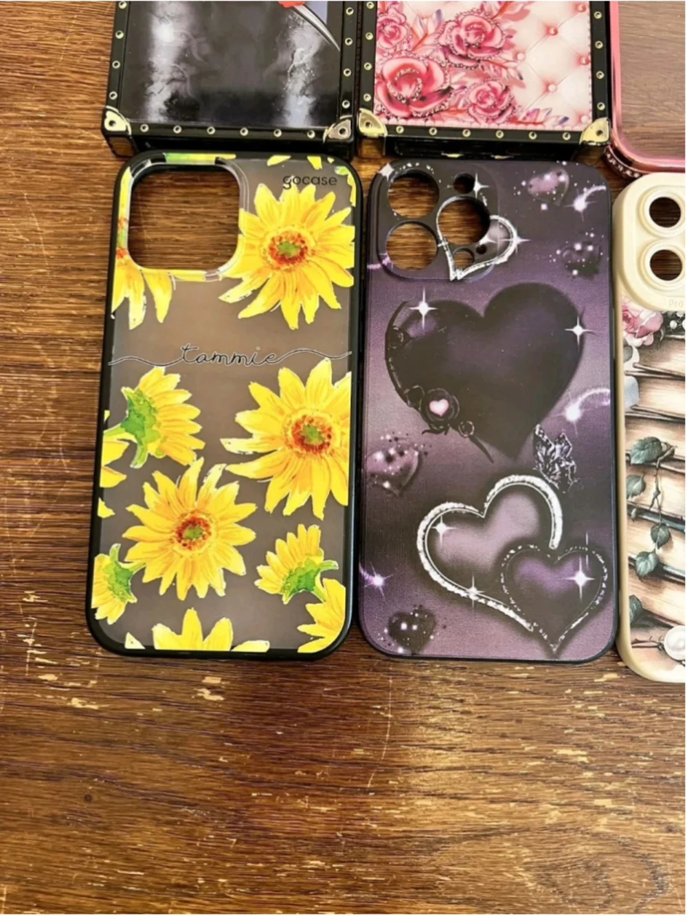 Lot of 8 iPhone 13 Pro Max Cases Mixed Styles Sunflowers Roses Bling Hearts Snow